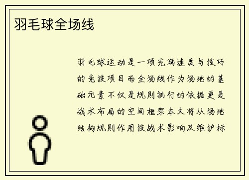 羽毛球全场线